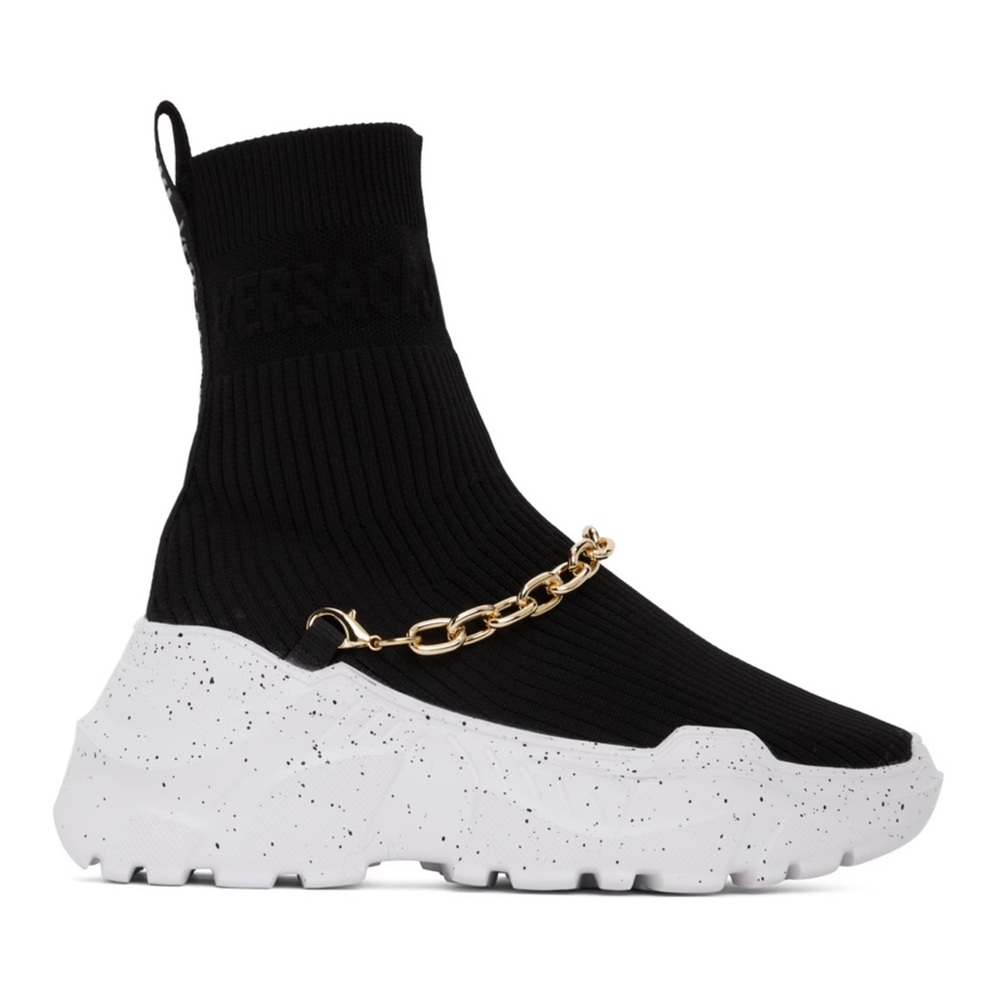 Versace Jeans Couture  Women's Black Sock Sneakers